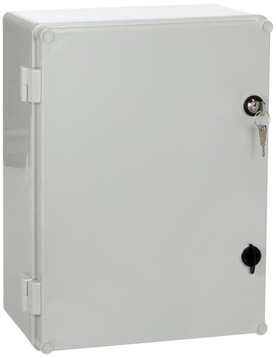 Elektro-plast elpanel - 1 - 43. IP65 579 - Fördelningsskåp med UNI-lås - Industrilåda - Grå