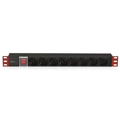 TECHLY I-CASE STRIP-18C20 - Strömfördelningsenhet - 8 utgångar - Typ L - C20 koppling Svart, Röd