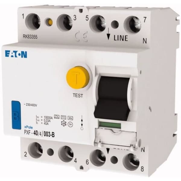 Differentialbrytare - EATON - 300299 - 4 poler 40 A - 0,03 A - 230 V, 400 V