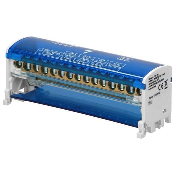 Orno LZ-8201/15 80-500 A splitterfördelningsblock för DIN-skena eller elpanel med utgångs- och ingångsanslutningar 15 ledare