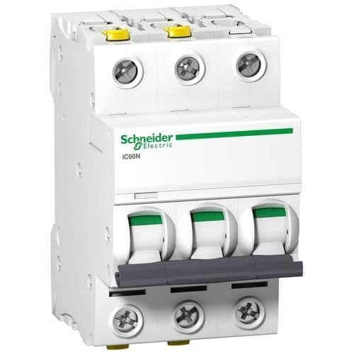 Schneider effektbrytare A9F04310 Ic60N 3P 10A Karakteristisk C Vit