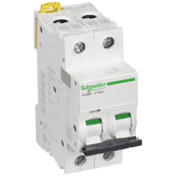 Distributör - Schneider Electric - a9 F74250 - 2p - 50 A - Kurvatur C - Vit