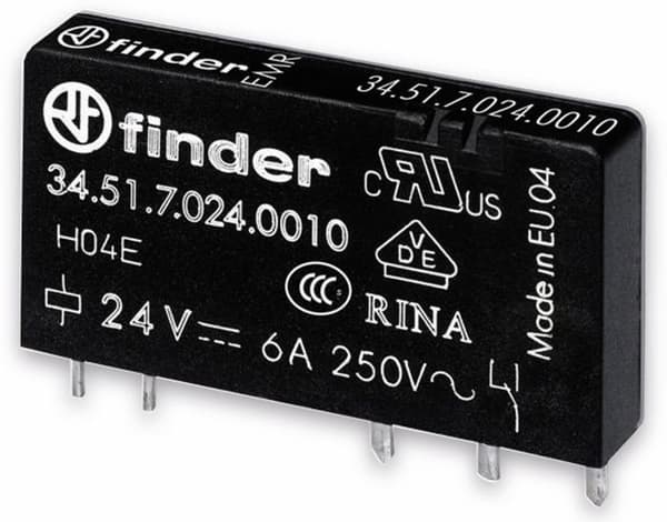 Finder S.p.A. 34.51.7.024.5010 Printrelais 24 V/DC 6 A 1 Wechsler 1 St. (34.51.7.024.5010)