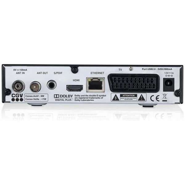 TNT-mottagare/inspelare - CGV - ETIMO 2TC - Dubbel tuner - HD - DVB-T2 HEVC 265