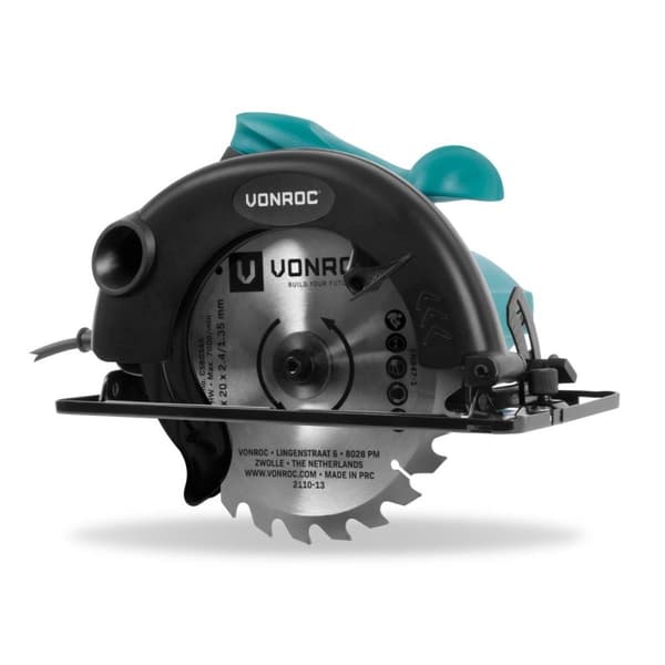 VONROC Rundsav - 1200W | 185mm | Inkl. Parallelstyring og savklinge 24T