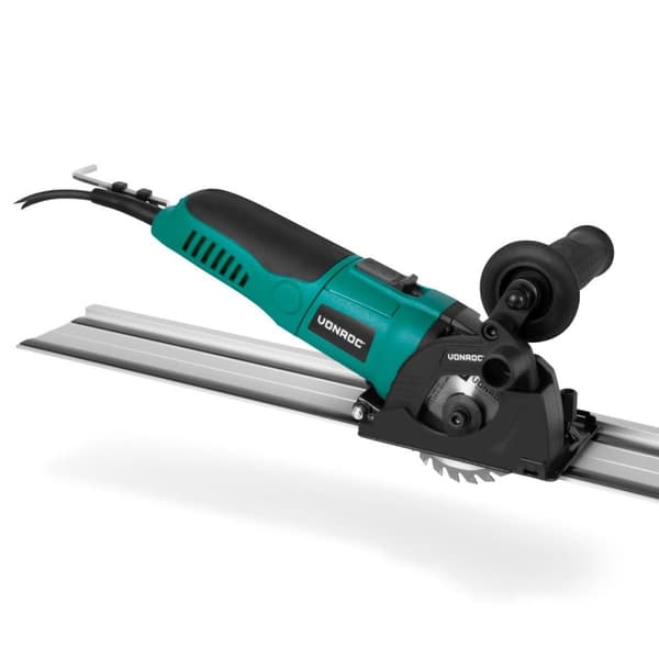 VONROC Dyksav - Mini-cirkelsav - 500W | Ø85mm | Med styreskinne | Inkl. Tilbehør og Savklinger 3 stk.