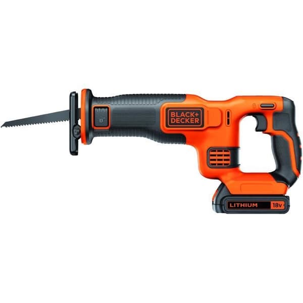 BLACK+DECKER sladdlös sabelsåg - 18V - 22 mm vandring - Levereras med 1 batteri och 1 15 cm blad