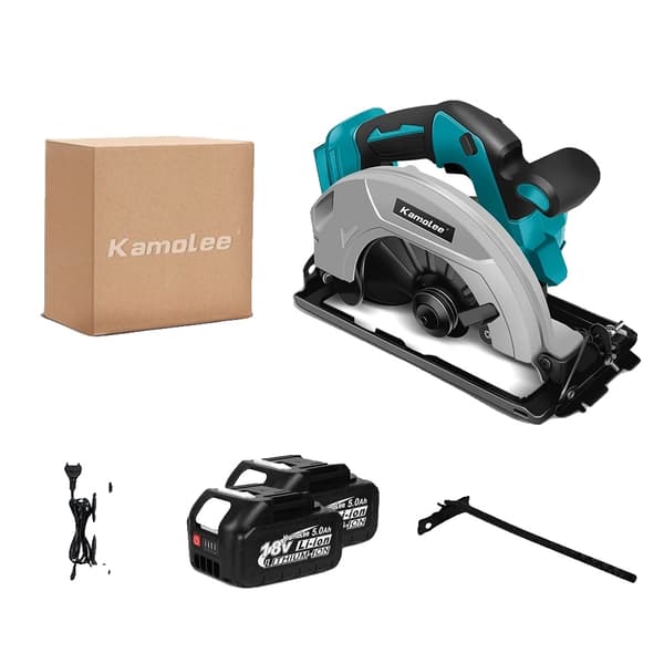Cirkelsav, 7 tommer klinge, batteridrevet,EU, 2x5,0Ah Batteri