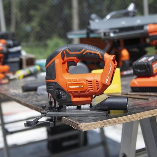 20V sladdlös pendelsticksåg - DUAL POWER POWDP25300 - Trä - Orange - Hastighet 0-2300 rpm