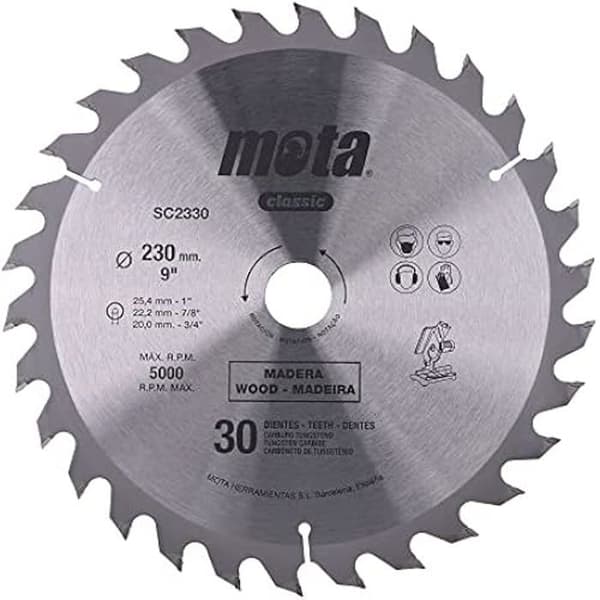 MOTA HERRAMIENTAS CIRC Såg. WIDIA 230MM 30 D.C LP18 SC2330-P Märke