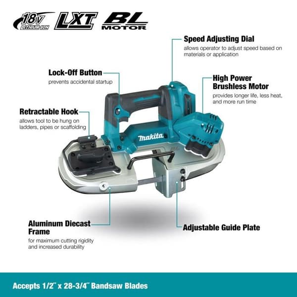 Bandsåg - MAKITA - DPB183Z - 18 V - Li-Ion - Enbart produkt
