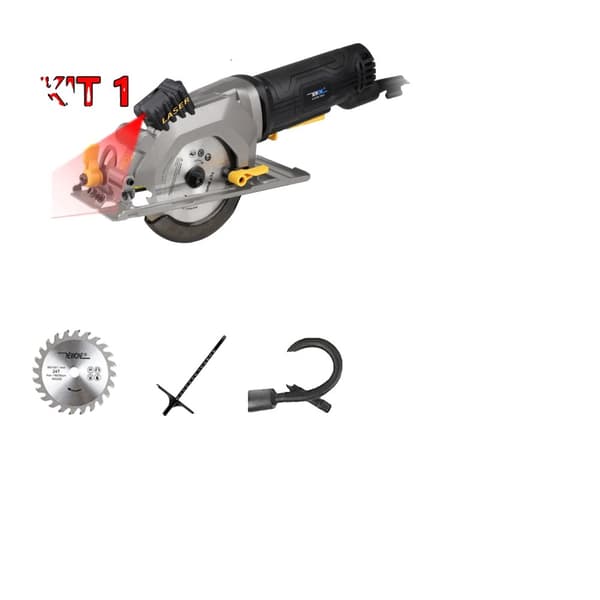 Elektrisk Mini Cirkelsåg, 600W Effekt, 3300rpm Hastighet,EU, KIT 1