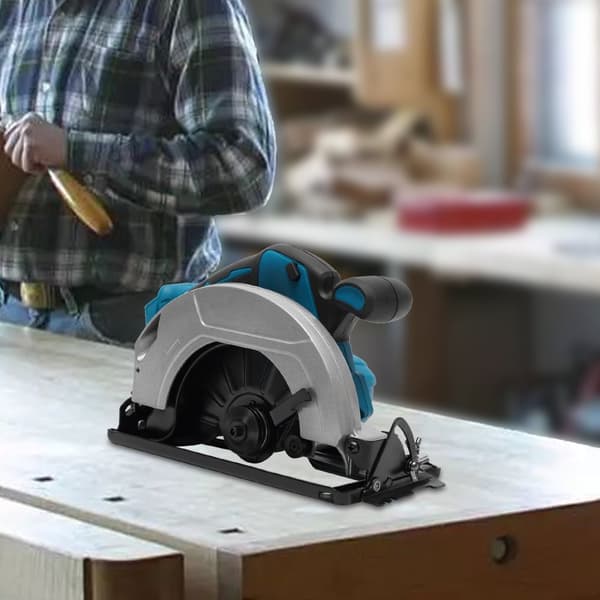 750W Sladdlös Elektrisk Cirkelsåg, 20000RPM Hög Hastighet för Skärning, Justerbar 0-45° Vinkel, Lättviktsdesign