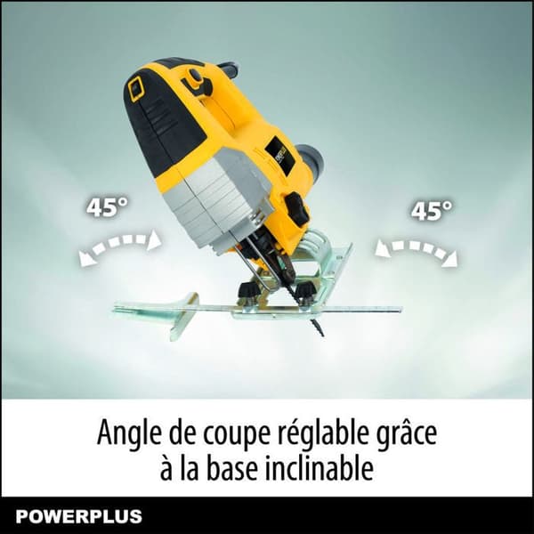 Powerplus Elektrisk Sticksåg på 650 W POWX0331 - Sticksåg med Justerbart Glid 3000 min-1 - med 3 Tillbehör