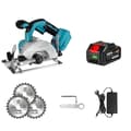 Pikkukuva 1 / 2: 125 mm Harjaton Sähkösirkkeli, Korkea Tyhjönopeus 11000 rpm, Säädettävä Leikkauskulma,1 Akun EU Plug