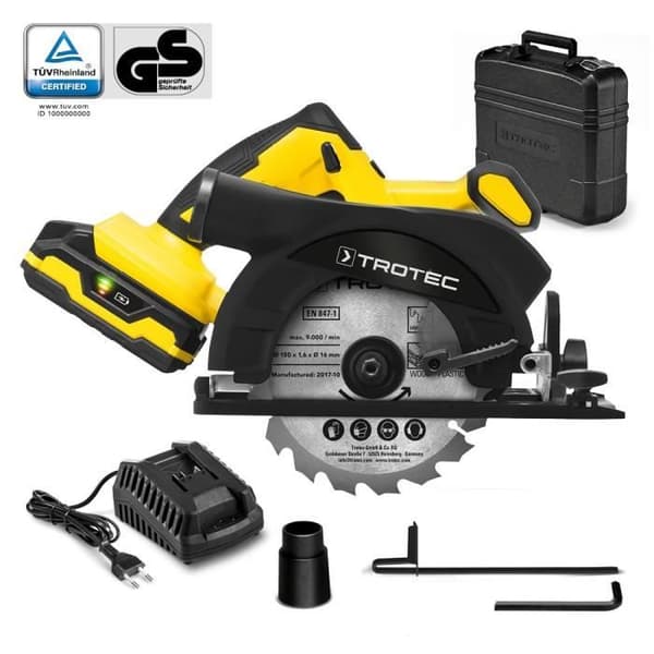 TROTEC PCSS 10-20V sladdlös cirkelsåg - hastighet 3 800/min - justerbar till 45°
