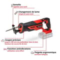 Miniatyrbild 2 av 4: Einhell Trådlös sticksåg TE-AP 18/26 Li-Solo Power X-Change (18V, slaglängd 26 mm) Levereras utan batteri och utan laddare.