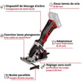 Miniatyrbild 3 av 6: Einhell Cirkelsåg 89mm utan sladd TE-CS 18/89 Li-Solo Power X-Change (18V, 89 mm diameter) Levereras utan batteri eller laddare