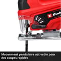 Miniatyrbild 6 av 6: Einhell Sladdlös sticksåg TC-JS 18/70 Li Kit (18V, skärdjup 70 mm) Levereras med batteri 2,5Ah och laddare