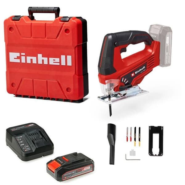 Einhell TC-JS 18 Li (1x2,5 Ah) Sladdlös sticksåg 4321228 + fodral, + laddare, + 18 V 2,5 Ah batteri