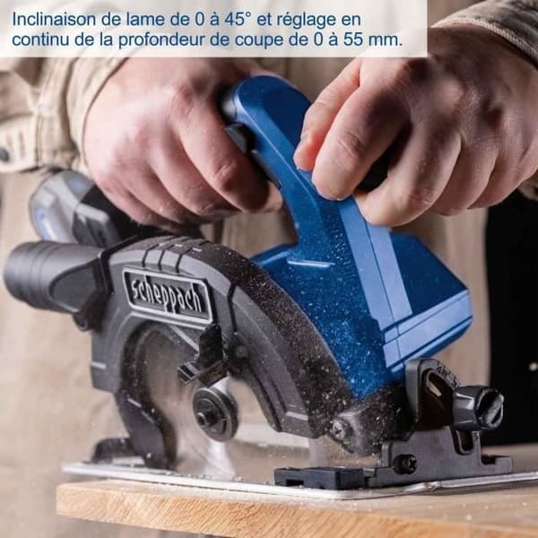 Cirkelsåg - Scheppach - 20V IXES - Sågbladsdiameter 165 mm - Borrning 20 mm - utan batteri eller laddare - BC-CS165-X