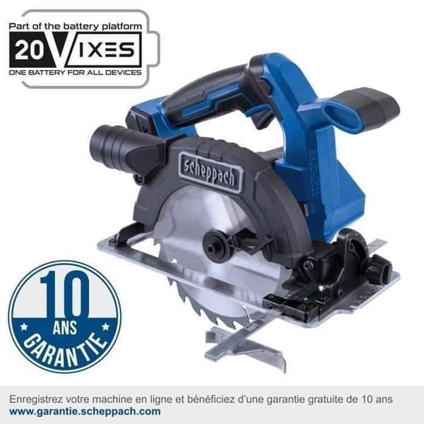 Cirkelsåg - Scheppach - 20V IXES - Sågbladsdiameter 165 mm - Borrning 20 mm - utan batteri eller laddare - BC-CS165-X