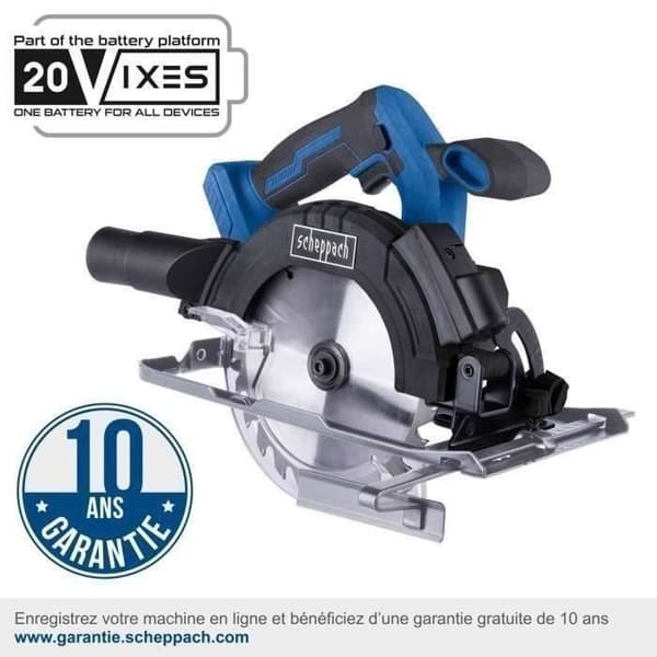 Sladdlös cirkelsåg C-HCS165-X - 165 mm klinga maxsågning 53 mm vid 90° - SCHEPPACH 20V IXES - utan batteri eller laddare
