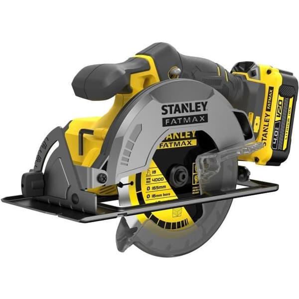 Cirkelsåg - STANLEY FATMAX V20 - SFMCS500M2K-QW - 165 mm - 18V litium - 2 4Ah batterier