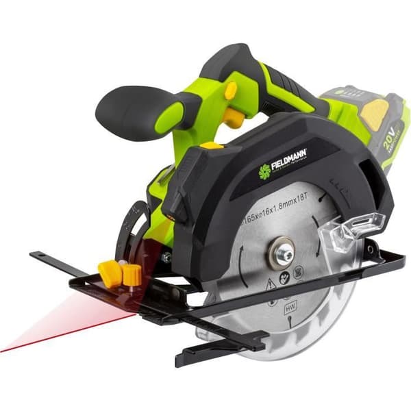 Akku-rundsav - FIELDMANN - 20V - 165 mm - Laserguide - Batteri og oplader medfølger ikke