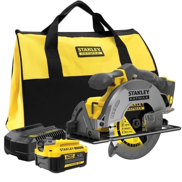 165 mm cirkelsåg - 18V - 16 mm borrning, 4000 rpm - V20-serien - STANLEY FATMAX, SFMCS500M1S-QW