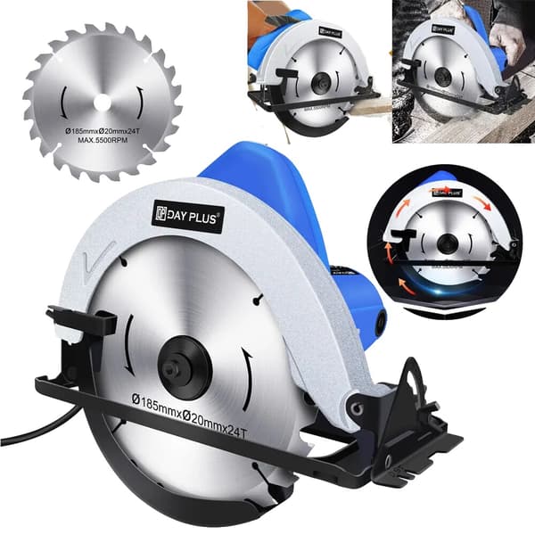 Cirkelsåg, 1500W effekt, 5500RPM hastighet, 185mm bladdiameter