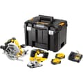 Miniatyrbild 1 av 6: Pack verktyg utan sladd - sticksåg + cirkelsåg - DEWALT - med 2 batterier 18V 5.0Ah - laddare - TSTACK - DCK2012P2T-QW