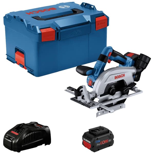 Bosch Professional GKS 18V-57-2 L Cirkelsåg batteridriven 165 mm inkl. 2x batterier, inkl. laddare, inkl. väska 18 V