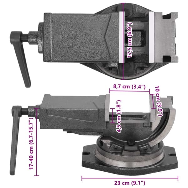vidaXL skruestik 2-akset 100 mm