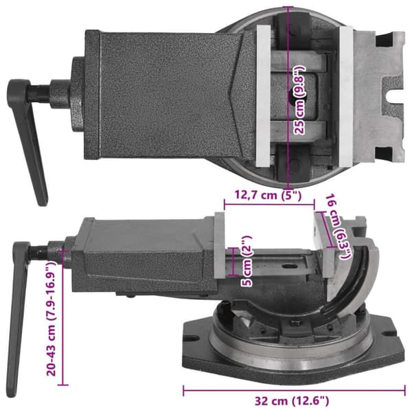 vidaXL Vippeskrustikke 2 aksler 160 mm