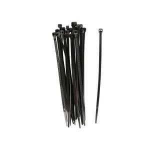 Slangklämmor - Svart - 2,5 x 100 mm - Paket med 100 - Nylon - Perforerad bandklämma - Enkel