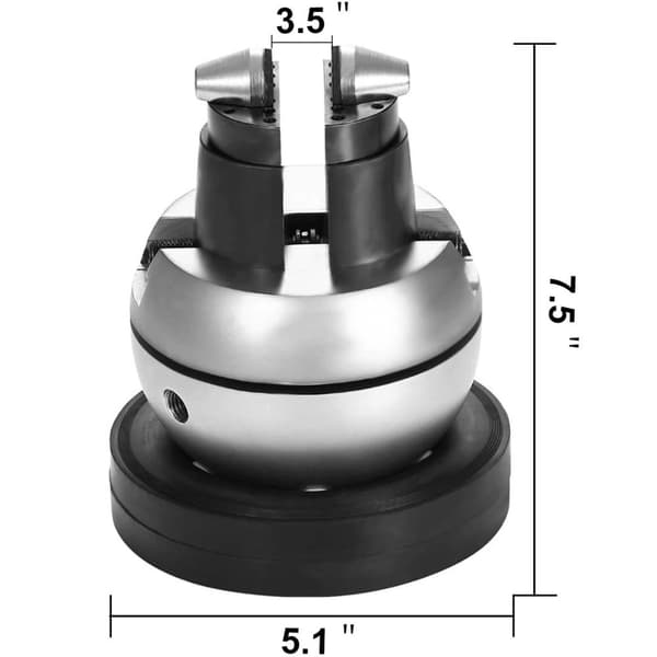 Komplett set 5" kula gravering skruvstycke för smycken bearbetning, med självcentrerande käftsystem, dubbla kullagersystem, justerbara käftar,gummibas