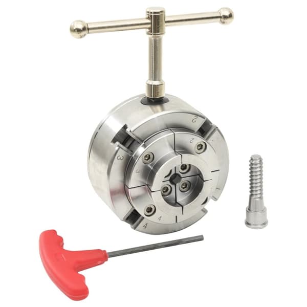 vidaXL 4-backs svarvchuck med M33-koppling stål silver 96 mm -  Skruvtvingar