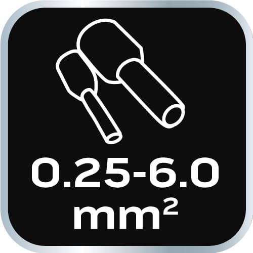 Krympetang til ferrulterminaler 0,25-6 mm2