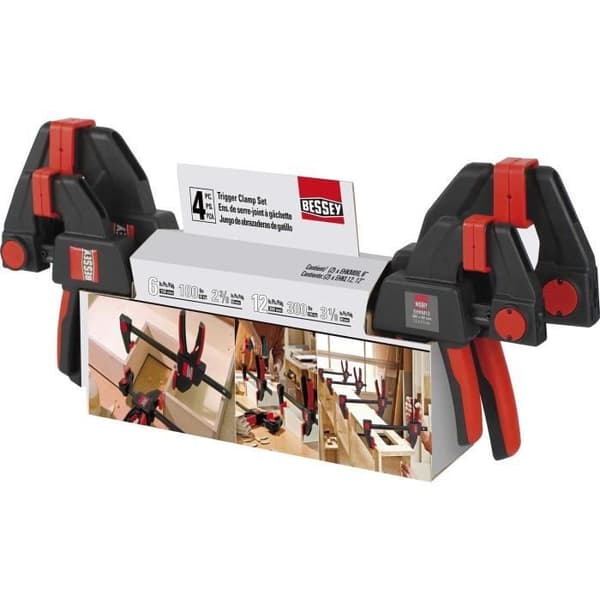 Set med 4 enhandstänger - BESSEY - EZM-EZL-SET - Vit - Sofistikerad klämteknik