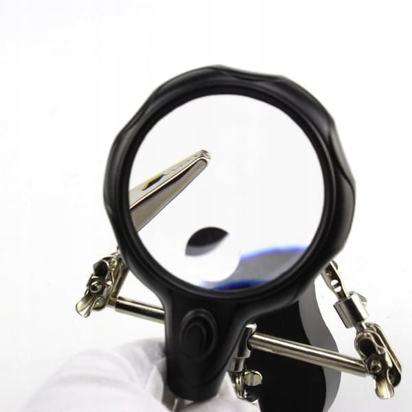 TREDJEHÅNDS LØDDEKIT HOLDER FORSTRUPSGLAS + LED