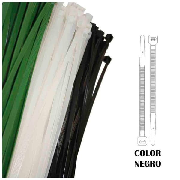 Slangklämmor - Plast - Svart - 250x4,8mm - Återanvändbar - Paket med 100 st