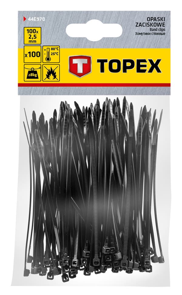 Nippusiteet 2,5 x 100 mm, 100 kpl, musta