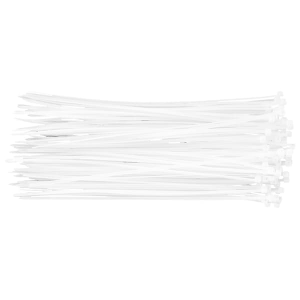 Nippusiteet 2,5 x 200 mm, 100 kpl, valkoinen