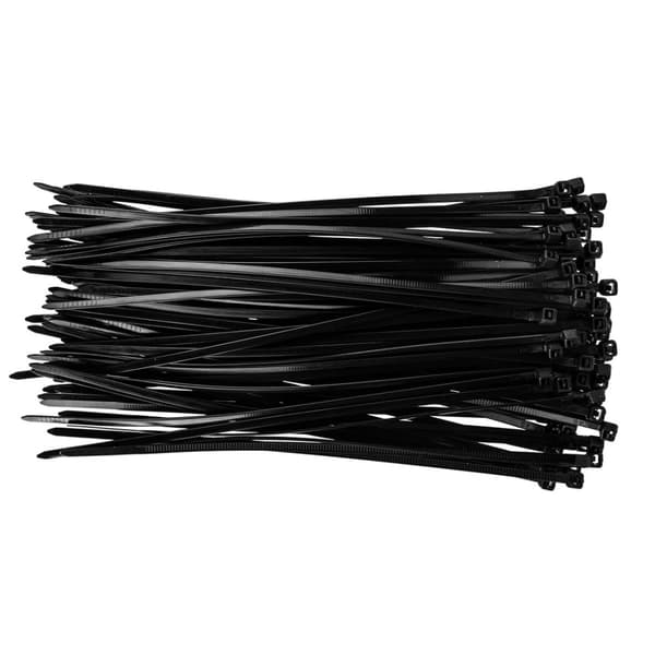 Nippusiteet 3,6 x 200 mm, 100 kpl, musta