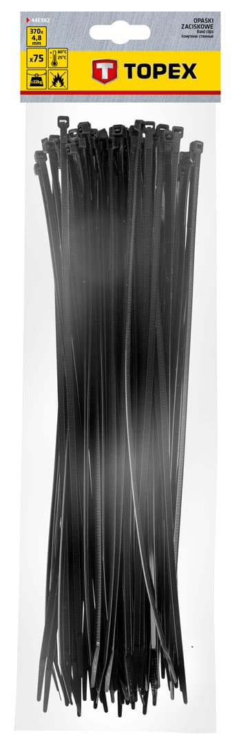 Kabelbindere 4,8 x 370 mm, 75 stk, sort