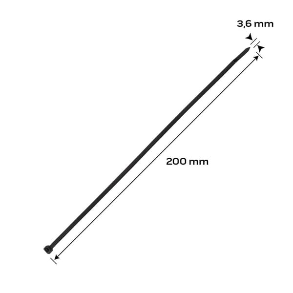 EXTREME kabelbindere 3,6 × 200 mm, sort, 20 stk.