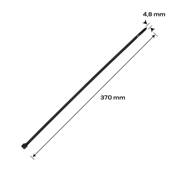 EXTREME nippusiteet 4,8 × 370 mm, musta, 50 kpl.