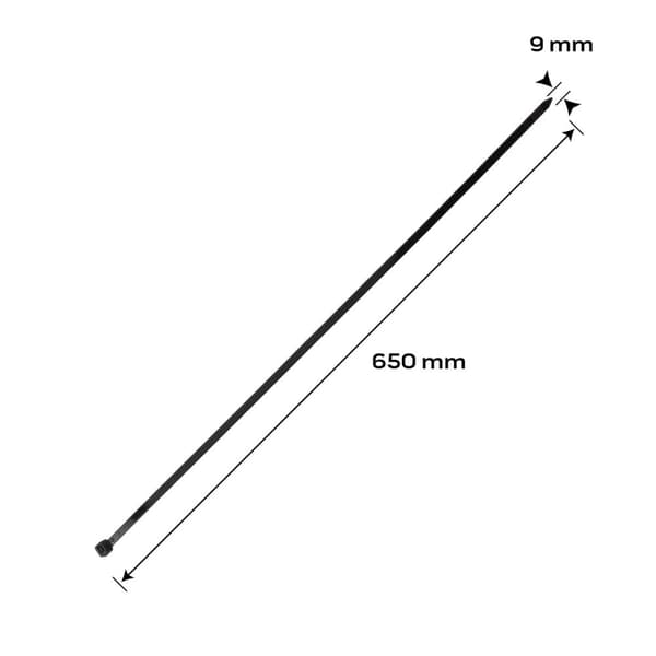 EXTREME nippusiteet 9,0 × 650 mm, musta, 50 kpl.