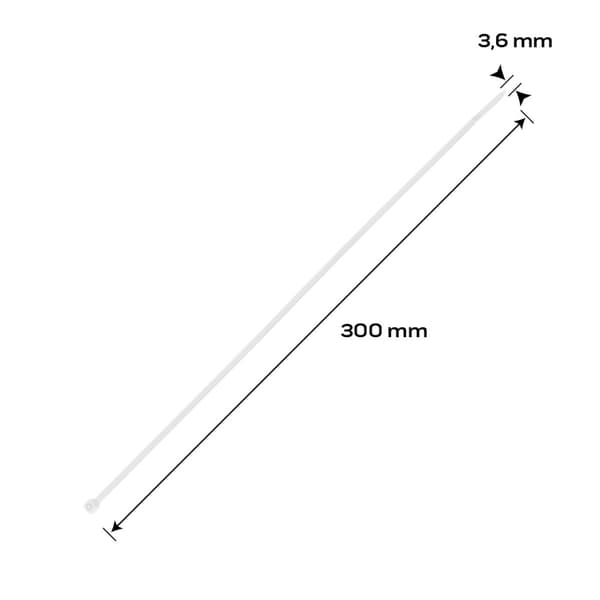 EXTREME kabelbindere 3,6 × 300 mm, hvid, 20 stk.